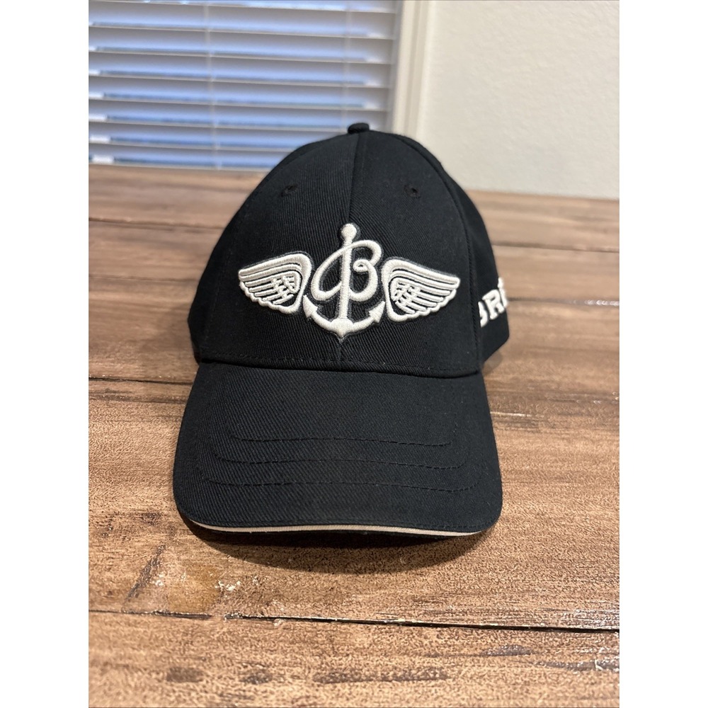 Breitling Mens Embroidered Classic Logo Black Snapback Baseball Hat Adjustable